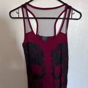 Hot Topc Tank Top W/ Glittery Skulls
